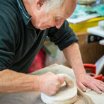 John Higgins at work in his studio 2018